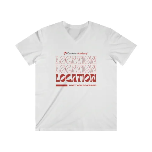 Location, location, location | fitted v-neck tee 2026