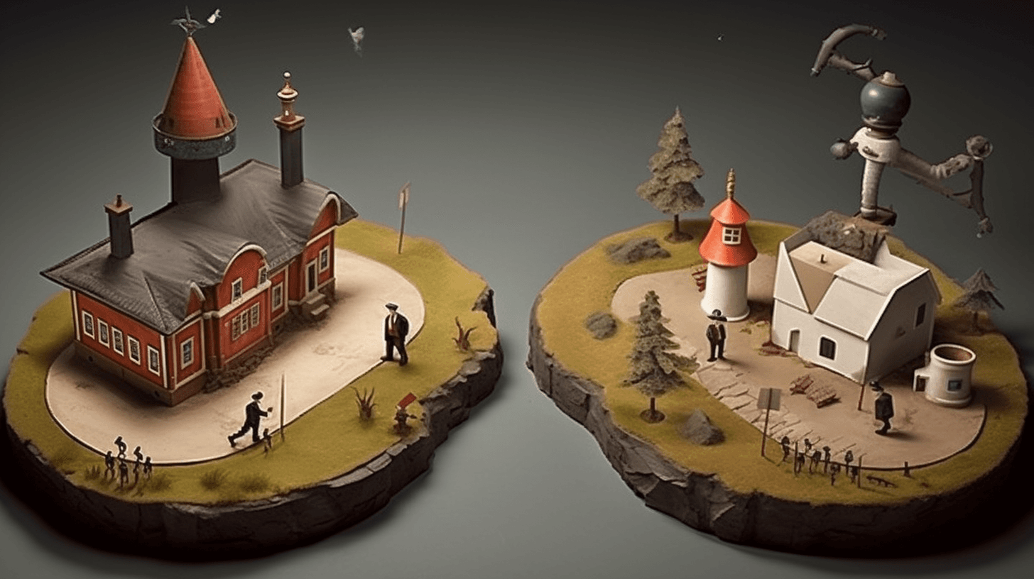 Illustration of homeowners evaluating insurance policies