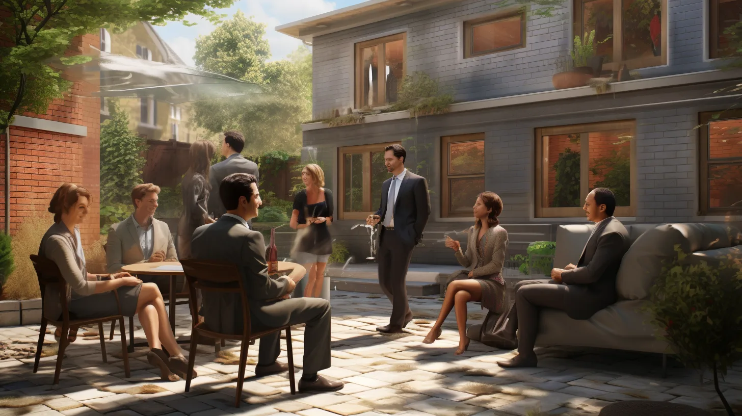 Real estate agent meeting with clients