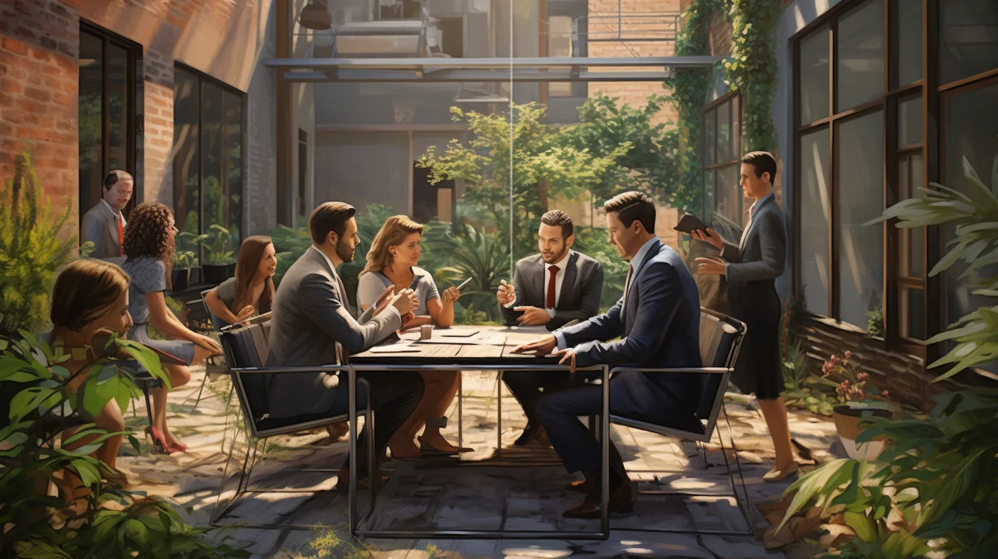 Real estate agent discussing a property