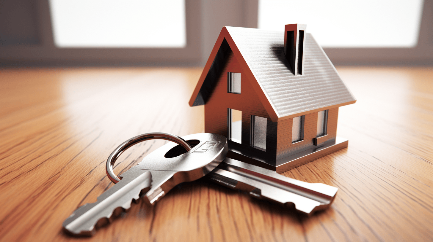 A couple holding keys to a new home