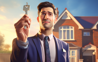 Real estate agent presenting a house key