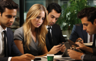 Pnc bank employees working together in an office environment