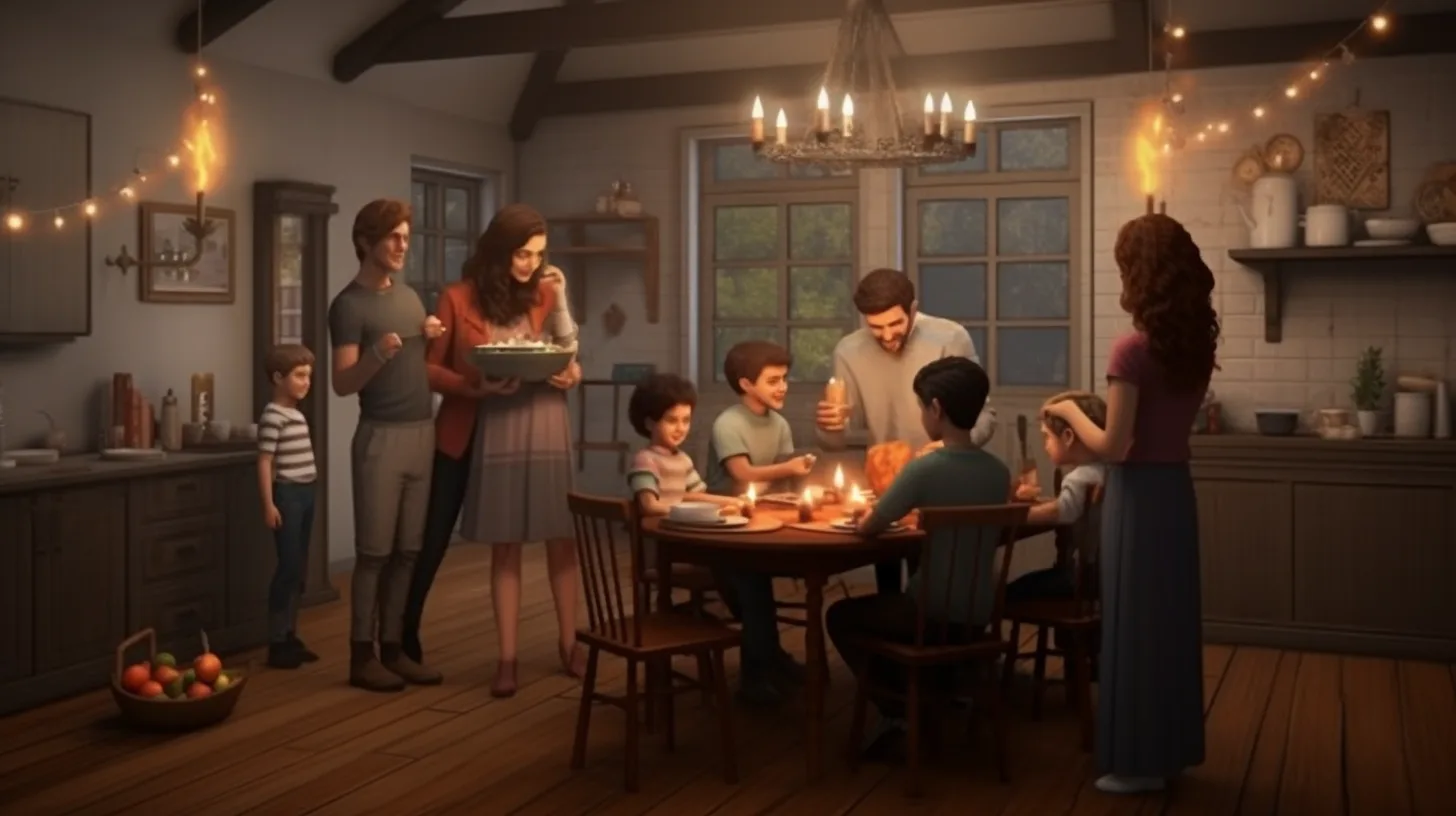 Image of a family in front of their new home