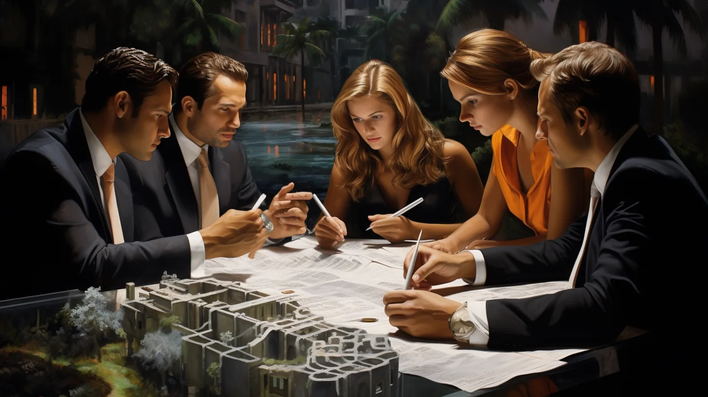 Real estate professionals discussing the commission lawsuit trial