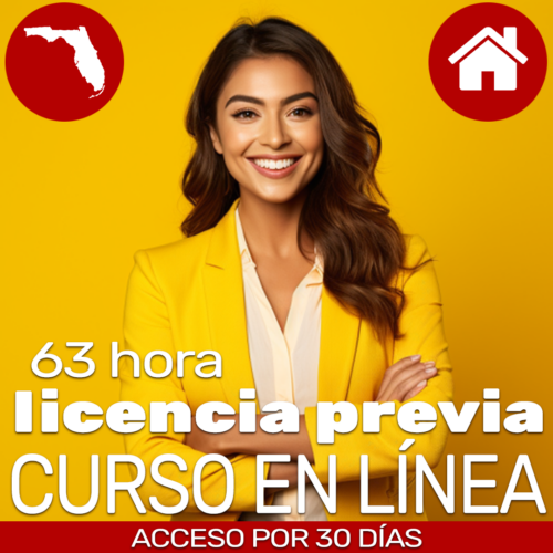 Curso en línea de 63 horas para la licencia de bienes raíces en florida - plan básico de 90 días