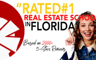 Real estate school promotional graphic