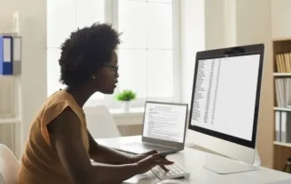 Woman working at office desk