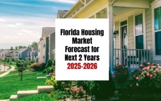 Suburban neighborhood in florida with houses, lawns, and a clear blue sky