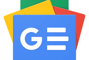 Google news logo featuring stylized g and layered rectangles
