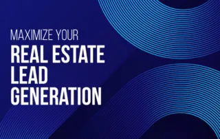 Abstract background with text about real estate lead generation