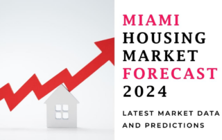 Miami housing market forecast with upward trend icon