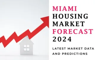 Miami housing market forecast with upward trend icon
