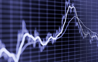 Close-up of a financial chart illustrating mortgage rate trends over time