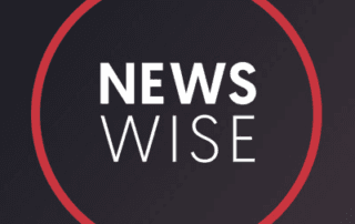 Logo for newswise featuring bold text in a red circle