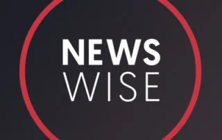 Logo for newswise featuring bold text in a red circle