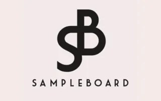 Logo of overlapping 's' and 'b' on beige background