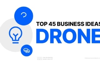 Image representing the top 45 drone business ideas with a modern design