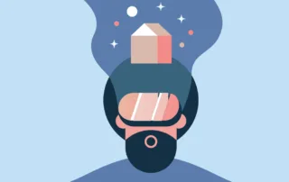 Virtual Reality Revolutionizes The Housing Market: Efficiency, Accuracy, And Innovation Unleashed 2 Abstract illustration of a person with a virtual reality headset and house symbol