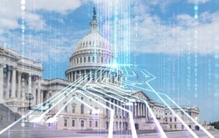 Image of the u. S. Capitol with digital technology overlay