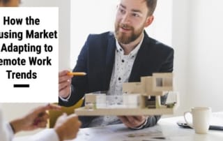 Professional setting with man presenting a housing model