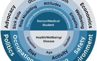 Diagram illustrating factors impacting medical education and public health