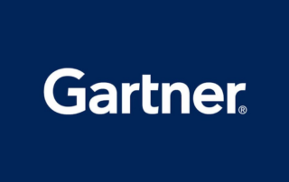 Logo of gartner against a dark blue background