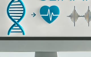 Ai-powered genetic and health diagnostics illustration