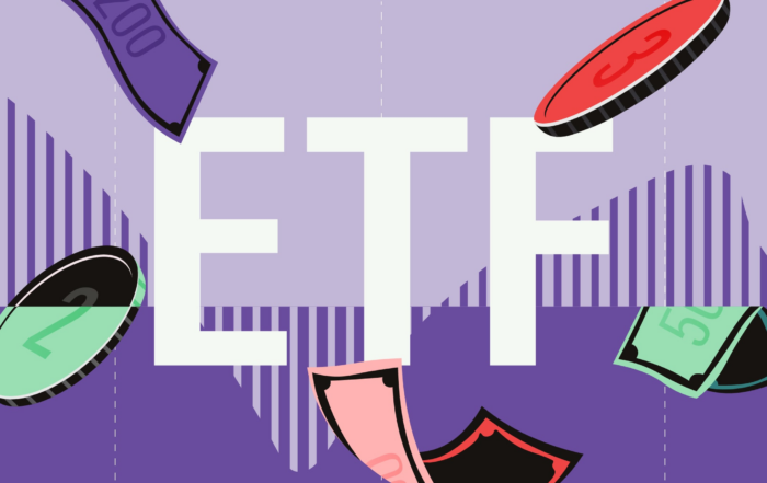 Etf image with currency and growth elements