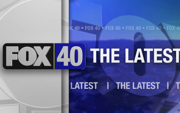 Graphic design for fox 40 news segment with cityscape theme