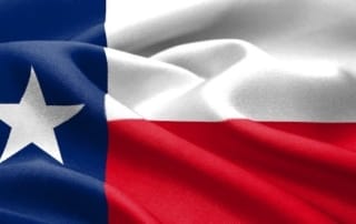 Texas state flag waving