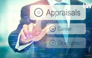 Business professional interfacing with digital appraisal career development tools
