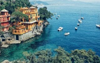 Vibrant mediterranean villas on the italian coast