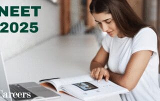 Image of a person studying with a book and laptop in a well-lit room, related to neet 2025 syllabus release
