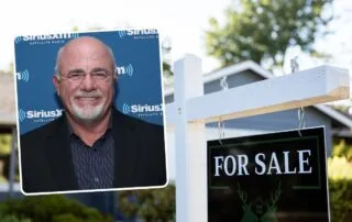 Image of a "for sale" sign in real estate with a man in a media setting