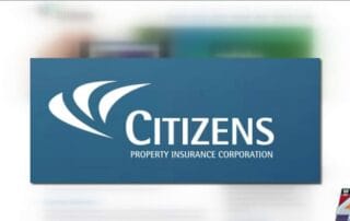 Citizens property insurance corporation logo on a blue background.