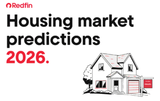 The Great Housing Reset: What Redfin Predicts For 2026 2 Housing market predictions 2026 graphic with redfin logo and illustration of a house with a redfin “for sale” sign.