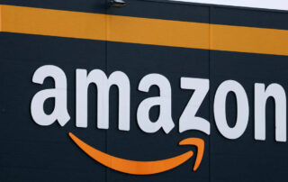 Amazon logo on the exterior wall of an amazon building
