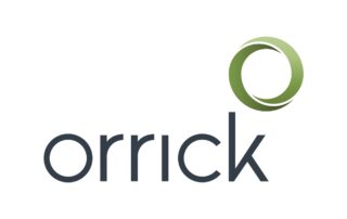 Orrick logo with stylized green circular emblem above the letter k
